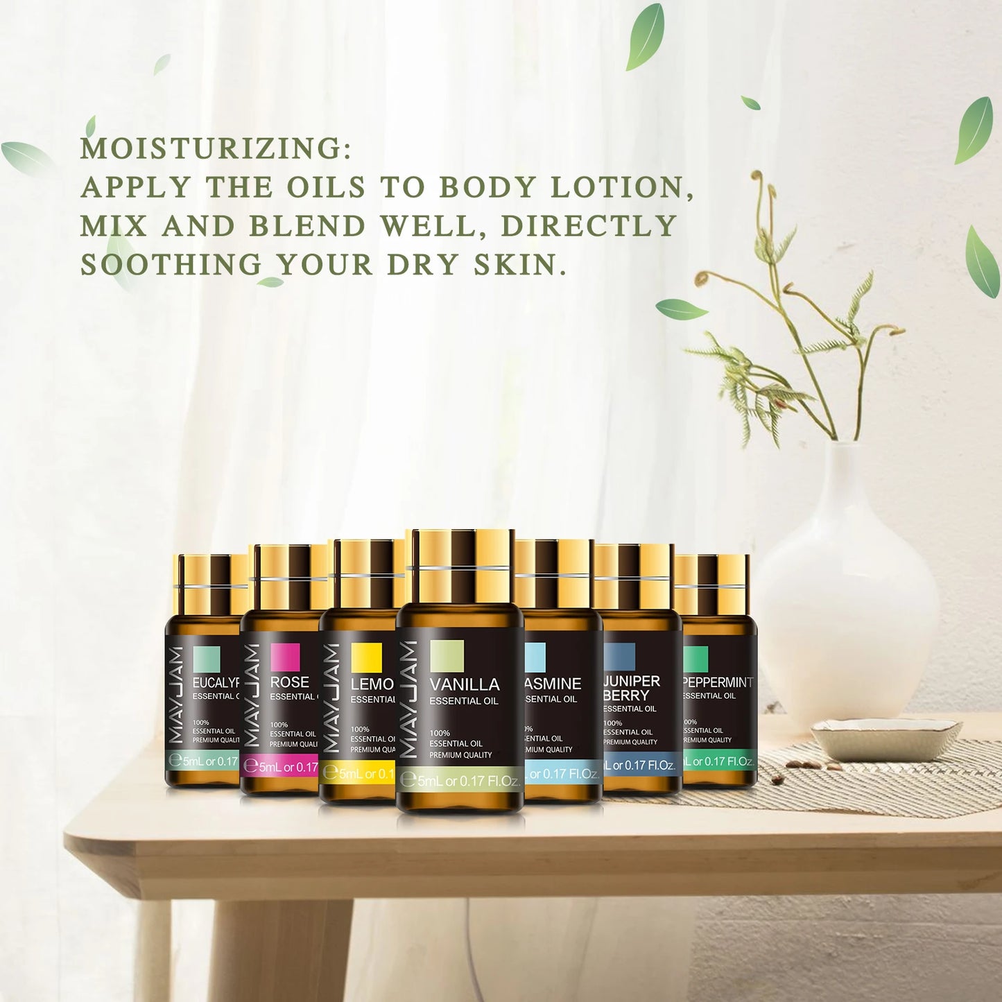 MAYJAM 28-Piece Pure Natural Essential Oils Gift Set Lavender Vanilla