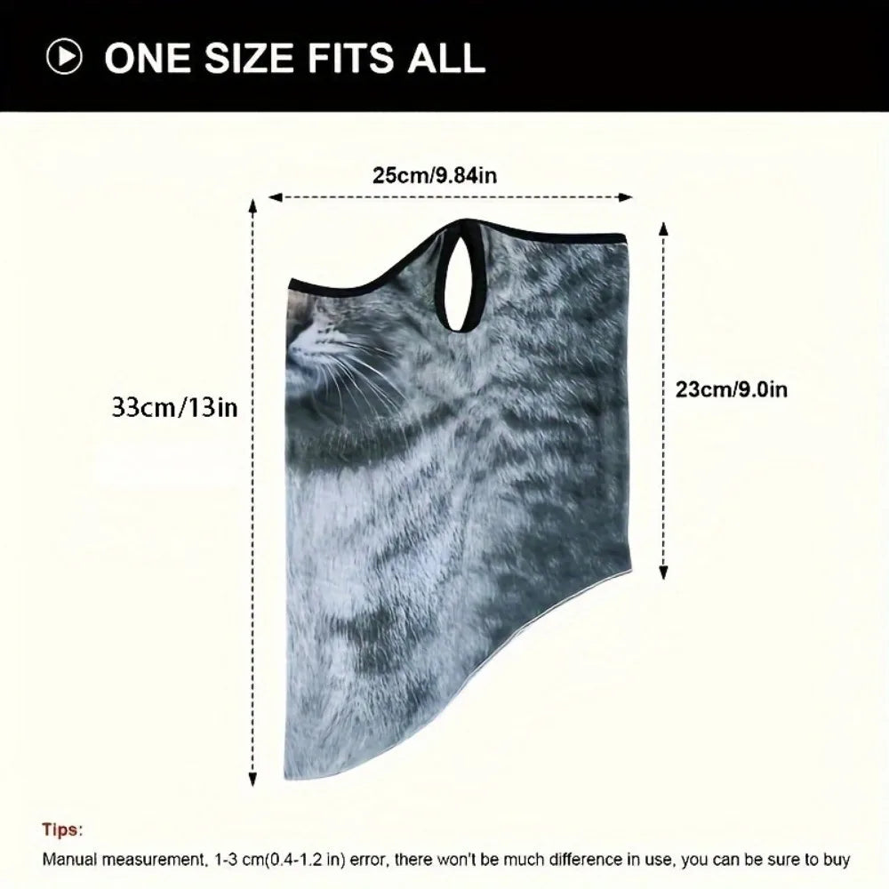 3D Cat Design Neck Protector Sun Shield For Cycling