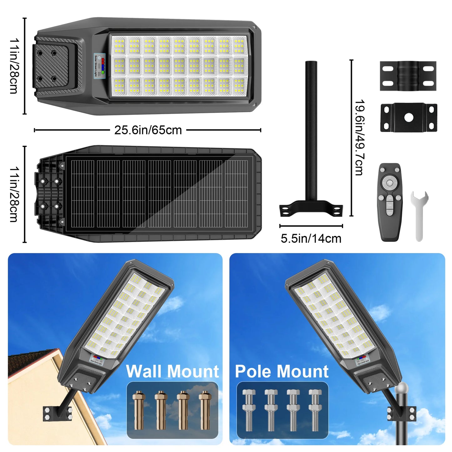 Outdoor Waterproof Solar Light With Motion Sensor And Remote Control