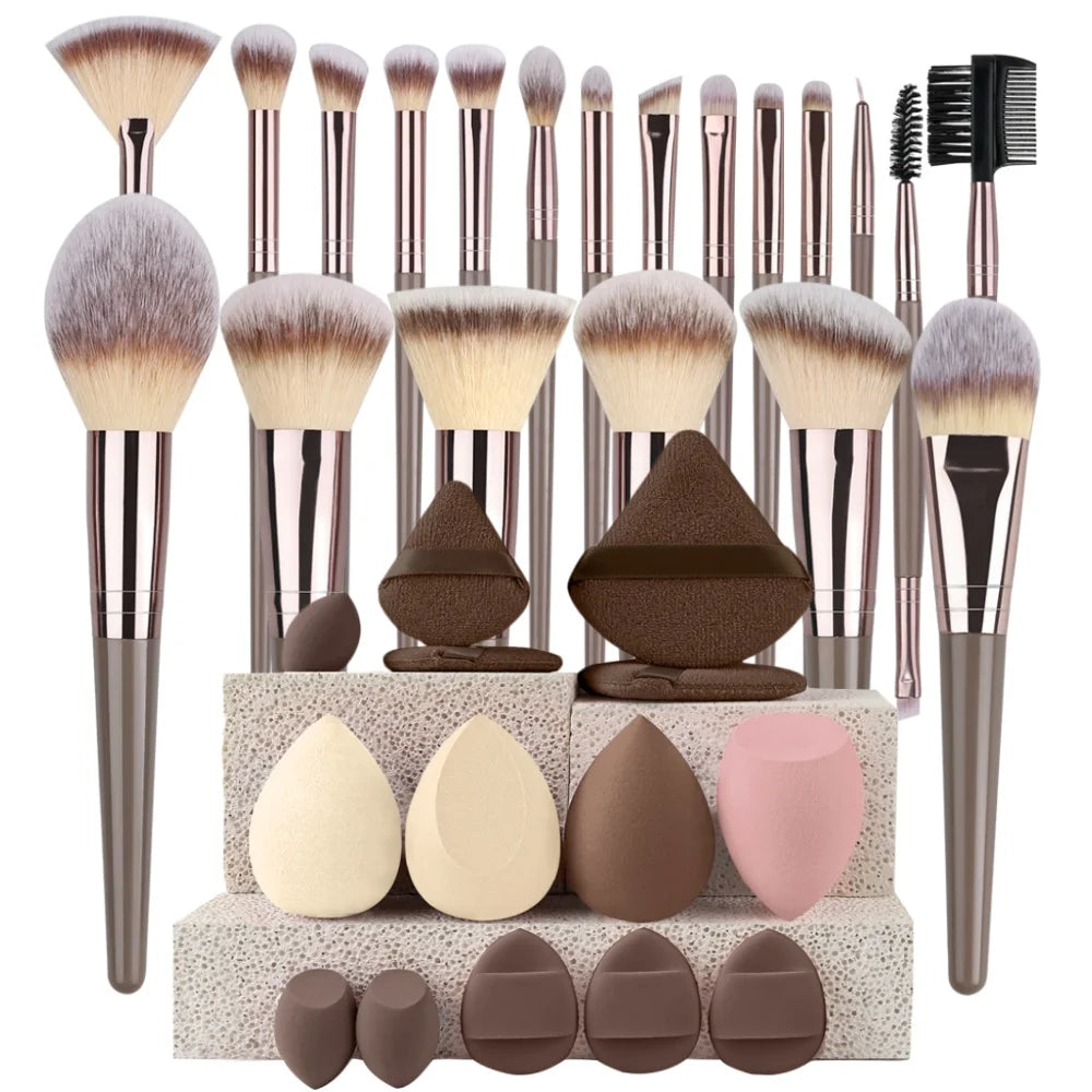 Premium Makeup Brushes Set 3-20 Pcs Synthetic Kabuki Tools