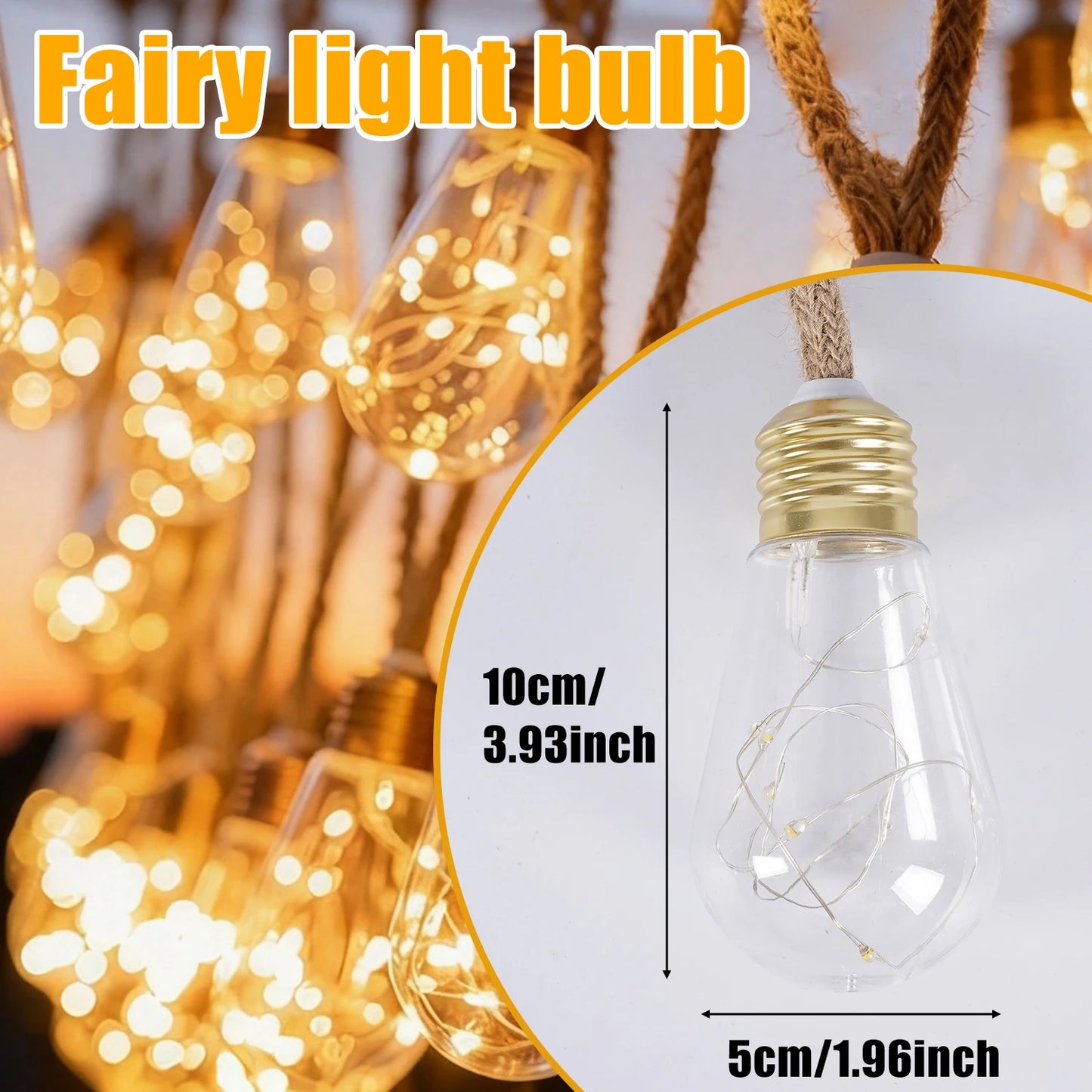 Ledoor Solar String Lights Retro Hemp Rope Outdoor Garden Decoration