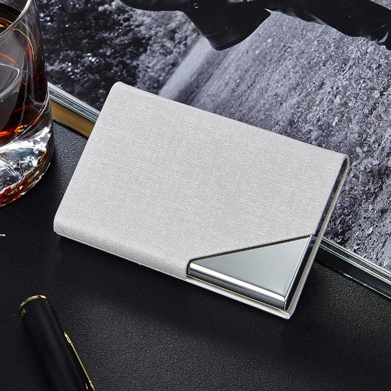 Metal Card Holder With Magnetic Cover Stainless Steel Wallet Case