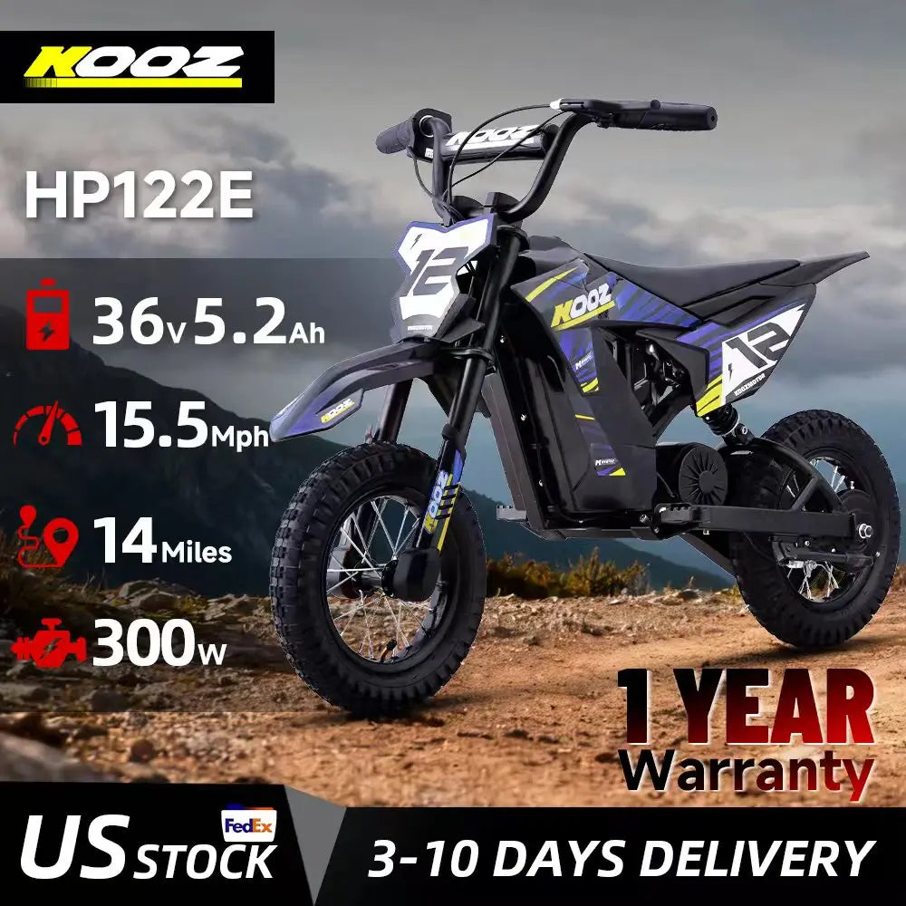 KOOZ HP122E 36V Electric Dirt Bike for Kids, 3 Speeds
