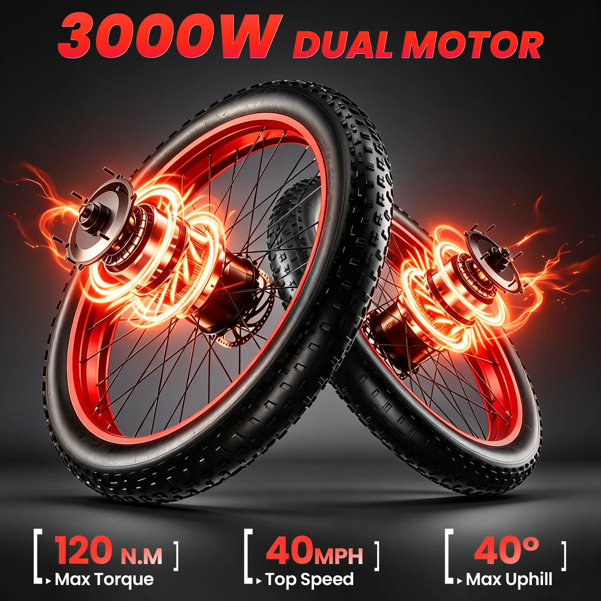 EOEOTWO 48V Long Range Electric Fat Tire Mountain Bike