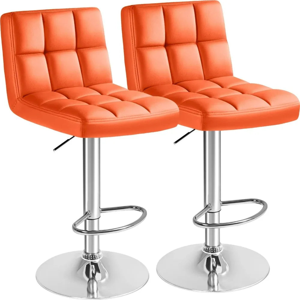 Furmax Modern Swivel Adjustable PU Leather Bar Stools Set of Two