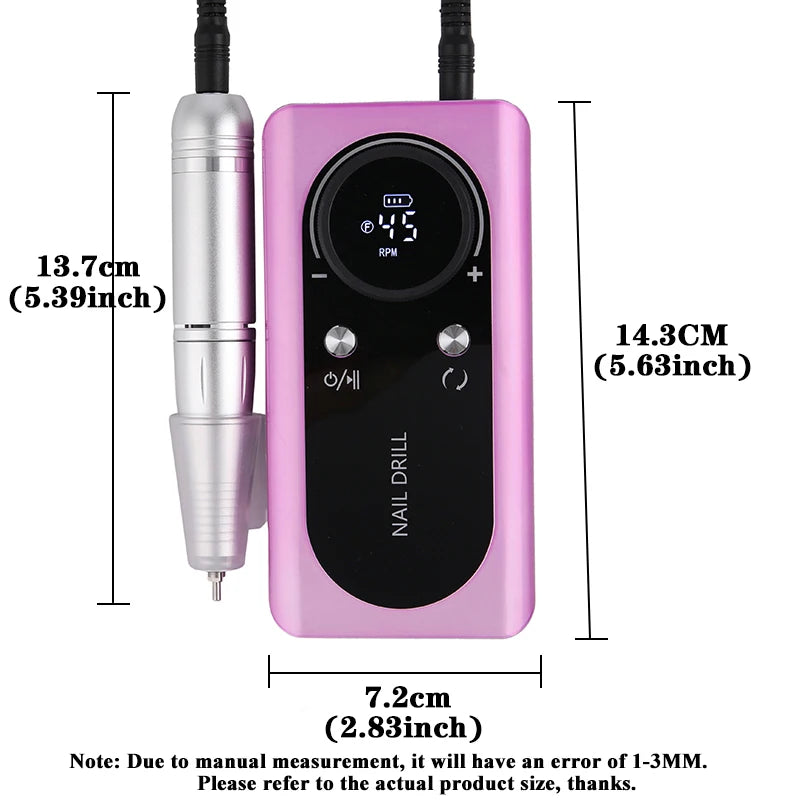 Rechargeable USB Nail Drill Low Noise Manicure Sander Kit