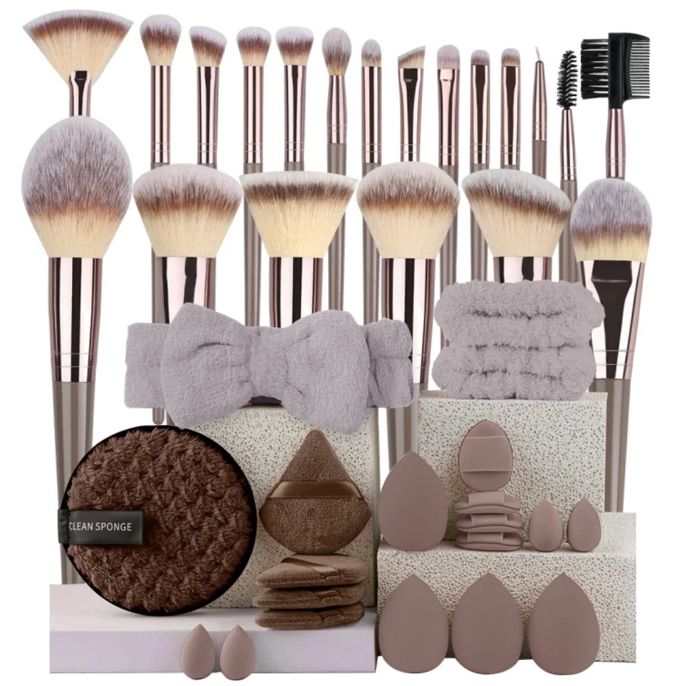 Premium Makeup Brushes Set 3-20 Pcs Synthetic Kabuki Tools