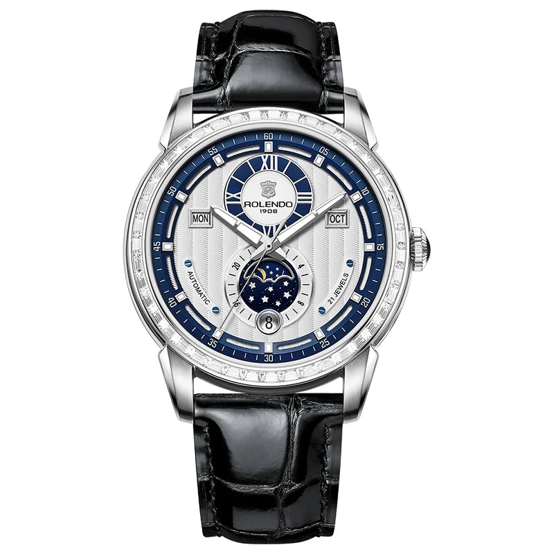 Rolendo Ladies Automatic Watch Genuine Leather Strap 50M Water Resistant