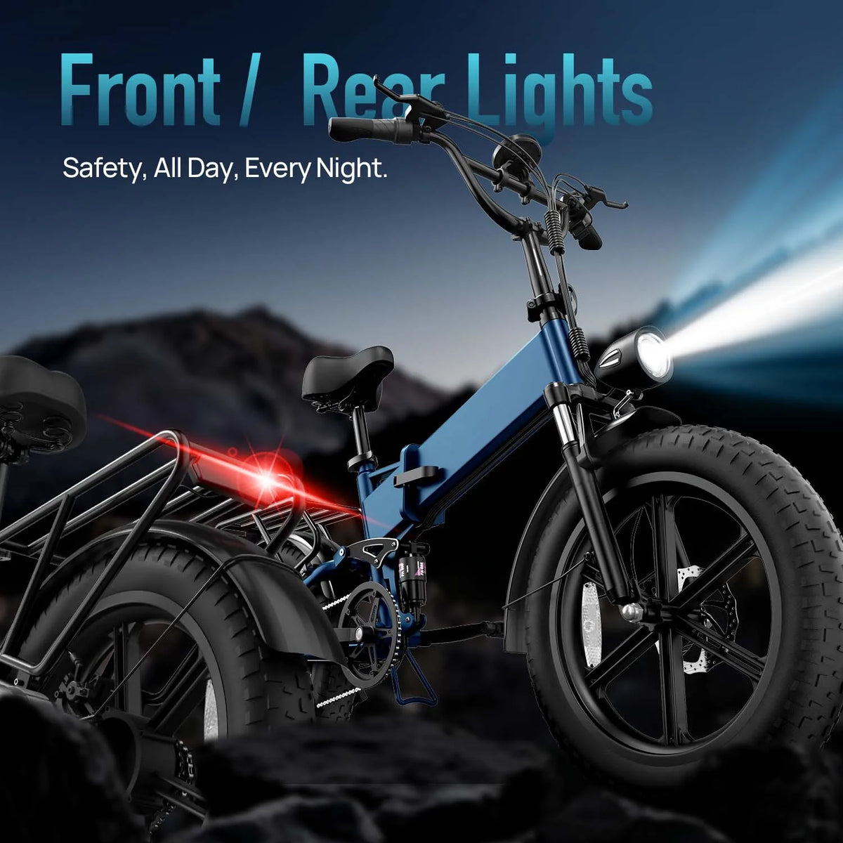 Urlife Foldable Electric Bike With Full Suspension And Fat Tires
