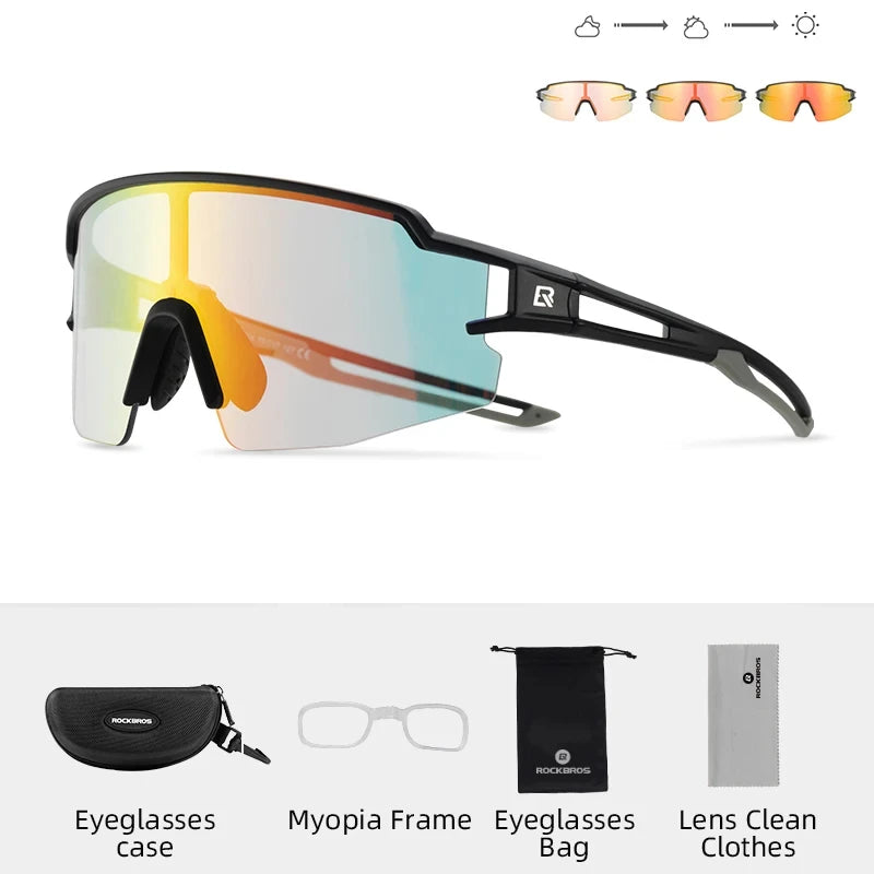 ROCKBROS Photochromic Polarized Cycling Glasses UV400 Eyewear
