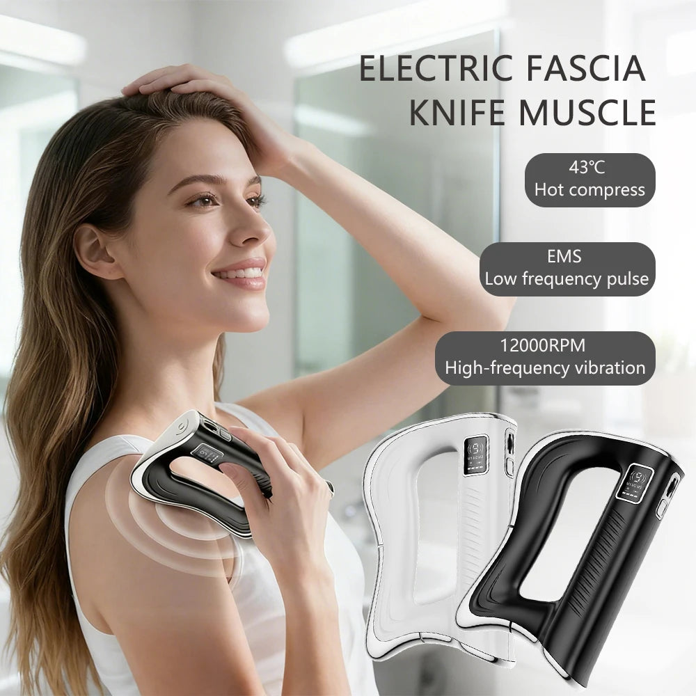 Foreverlily Electric Fascia Knife Massager 9 Gears Deep Tissue Scraper