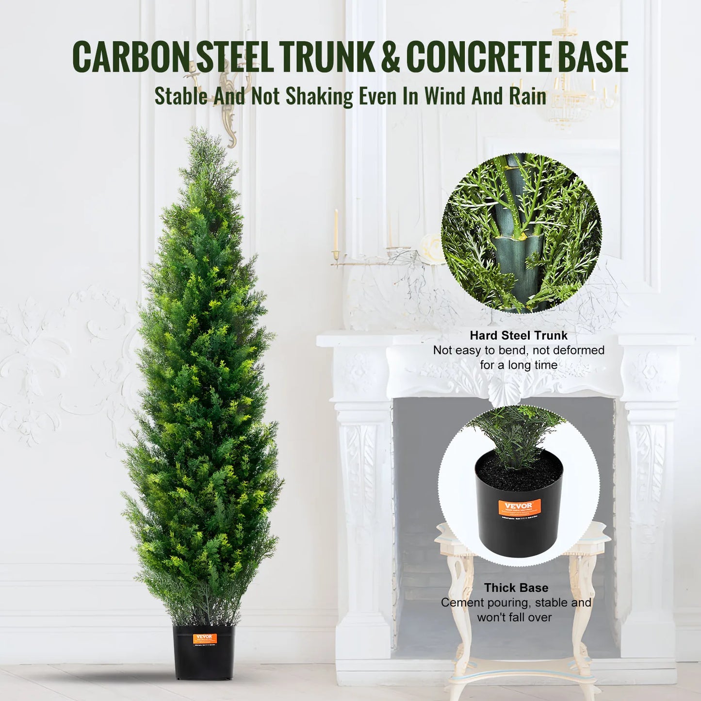 SucceBuy Artificial Cedar Topiary Evergreen Tree For Home Decor