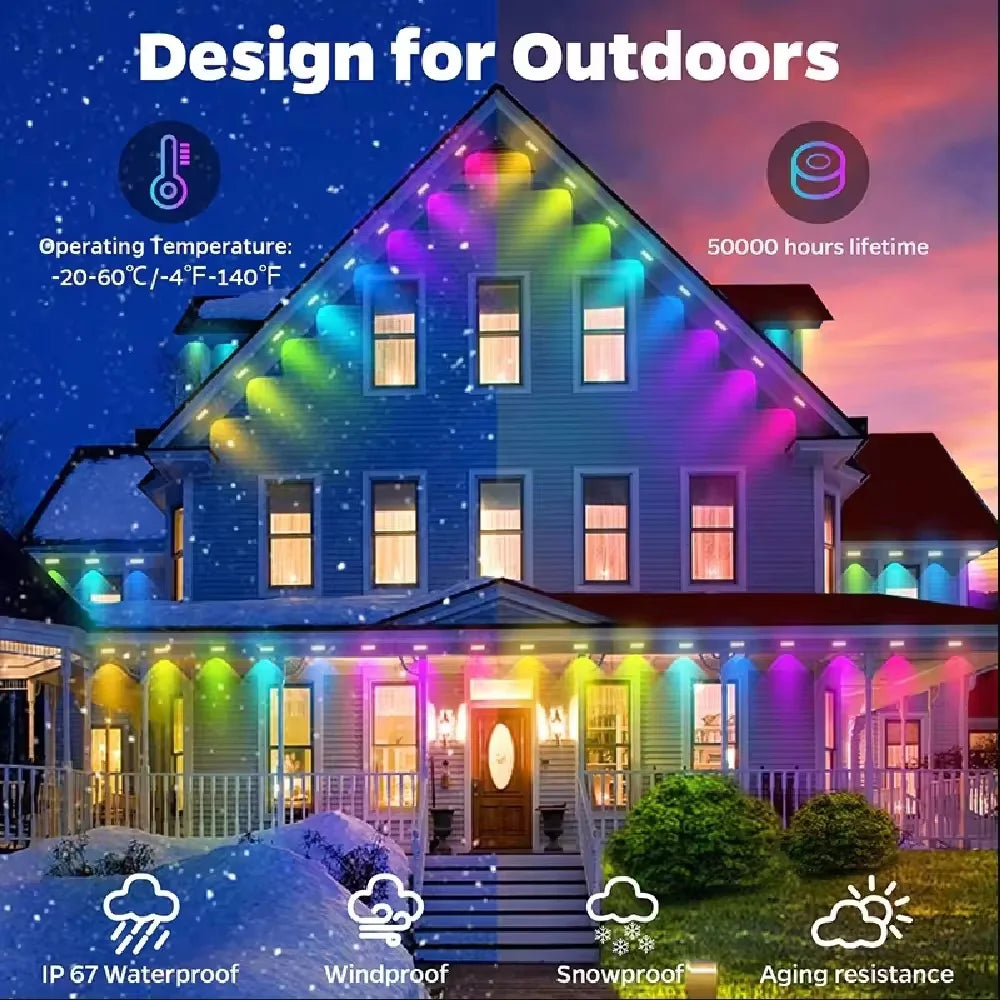 Smart Permanent Eaves Lights IP67 Waterproof LED String App Music