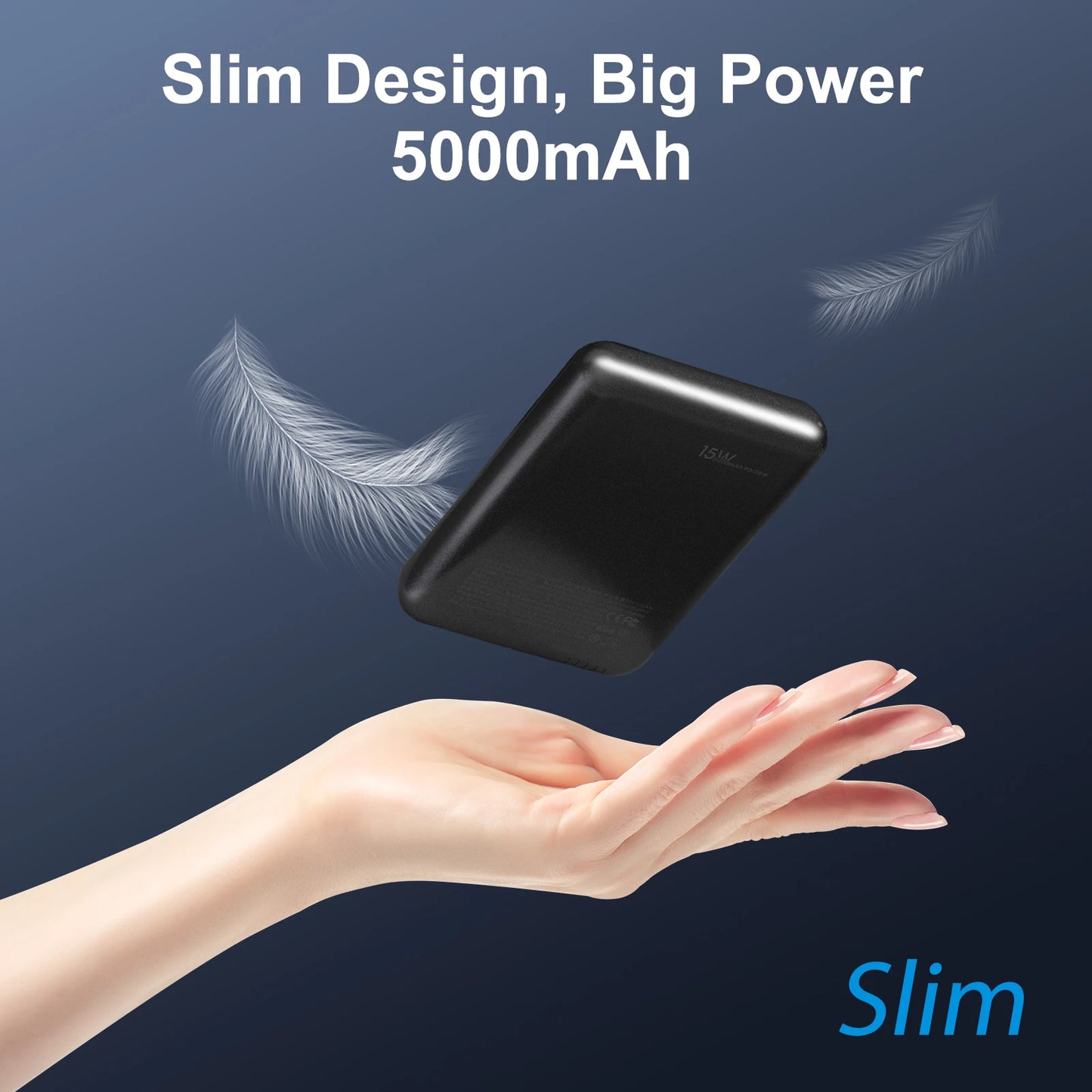 Magnetic 5000mAh Wireless Power Bank 20W USB C For iPhone