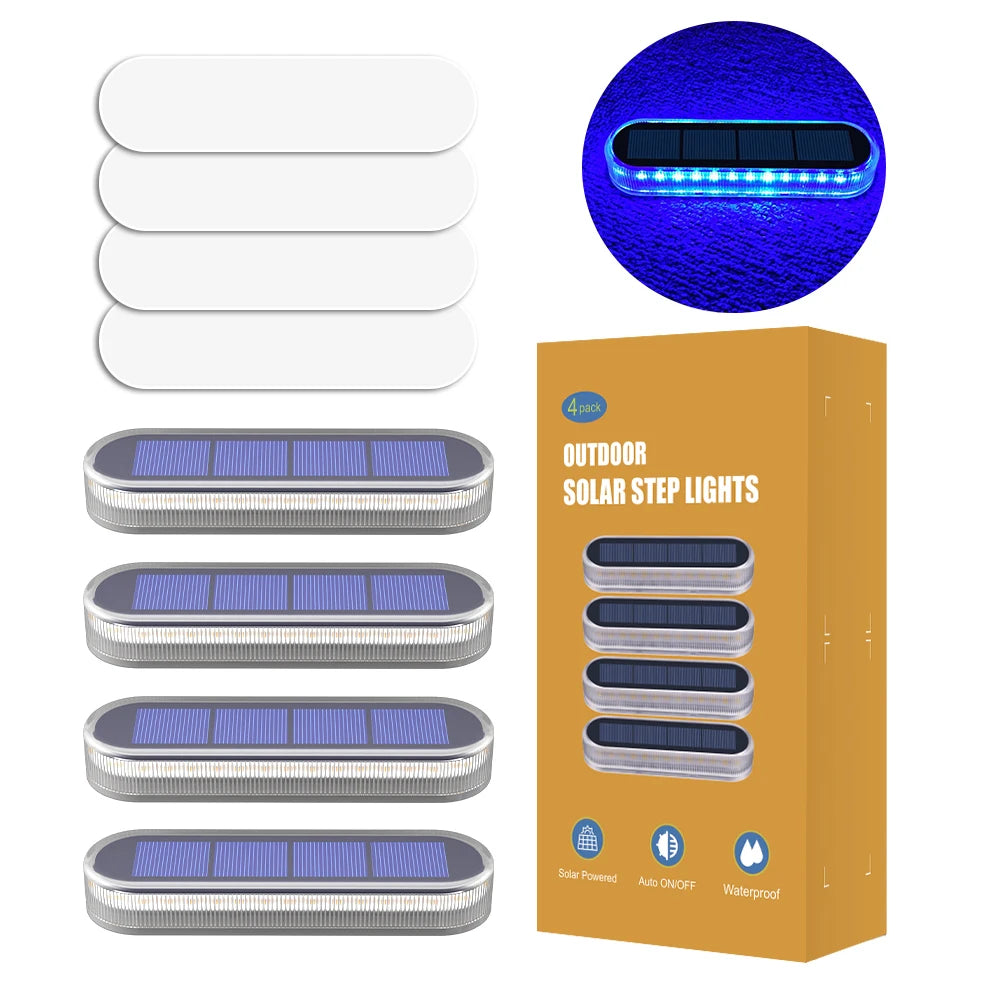 4 Pack Solar LEDs Deck Lights IP68 Automatic On Off