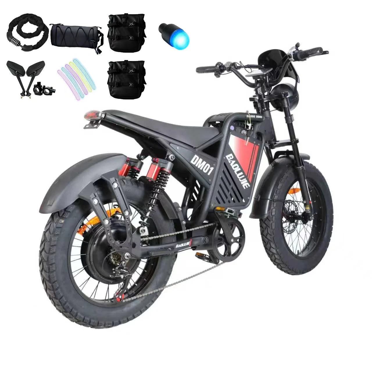 Baolujie DM01 Electric Bicycle 60V 30Ah Battery 42 MPH