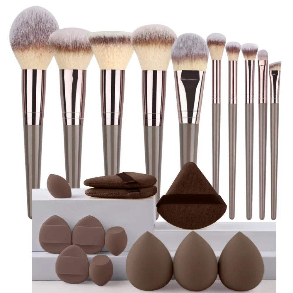 Premium Makeup Brushes Set 3-20 Pcs Synthetic Kabuki Tools
