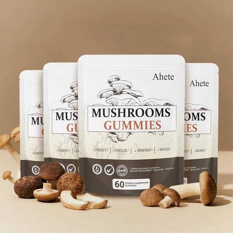 Ahete Mushroom Gummies Seven Mushroom Blend For Digestive Support