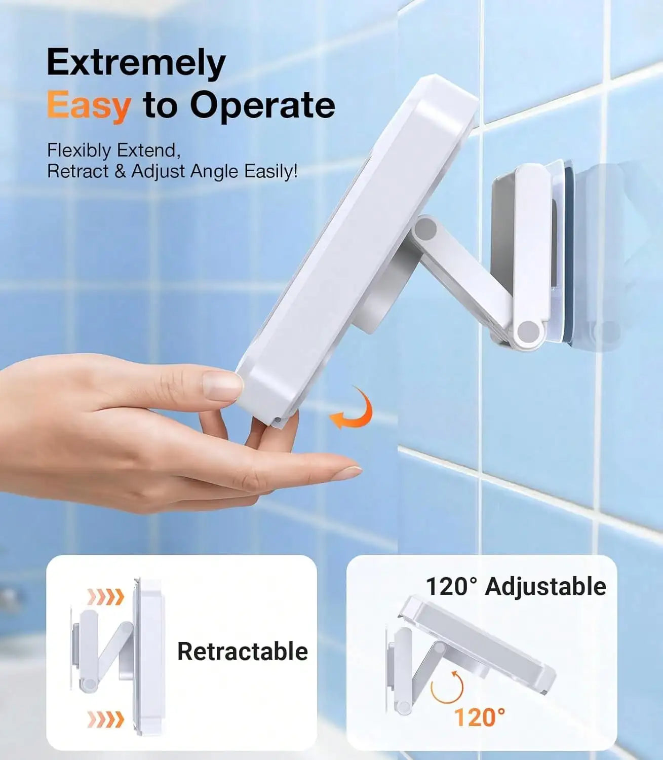 Waterproof Shower Phone Holder With 360 Degree Adjustable Wall Mount