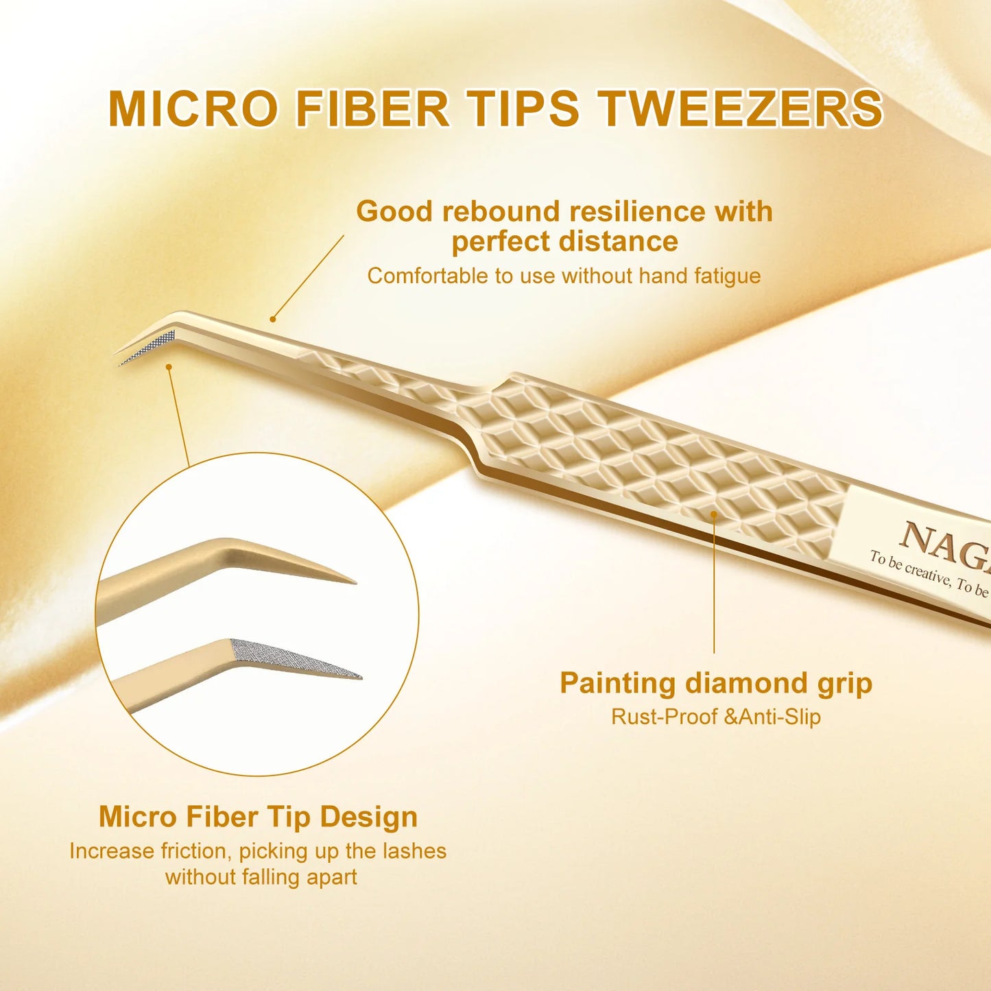 Nagaraku AG Eyelash Extension Tweezers For Volume Fans Fiber Tip