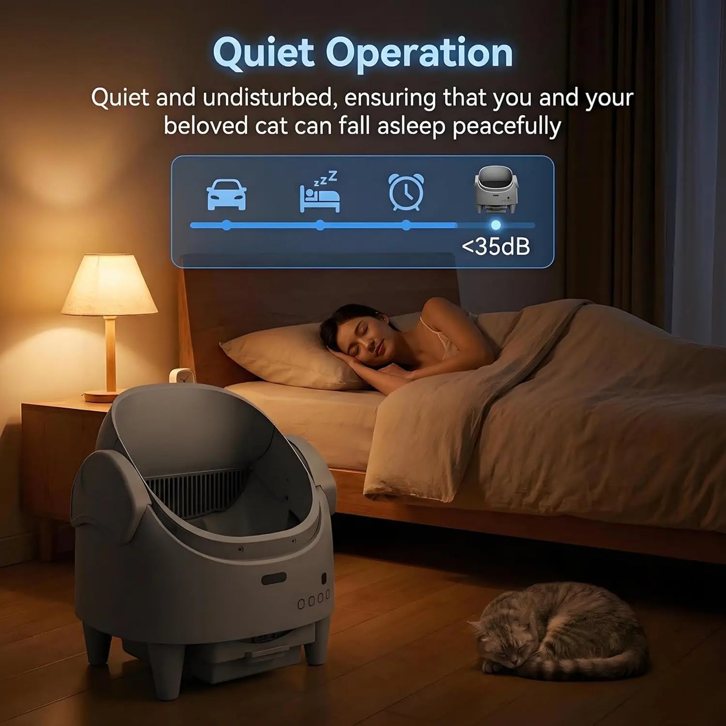 HiMISS 8L Smart Open Automatic Self-Cleaning Cat Litter Box With WiFi App