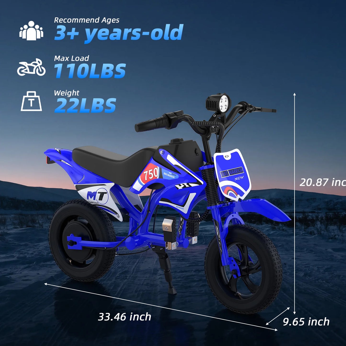 AOVOPRO 25V Electric Dirt Bike 200W Kids Motorcycle