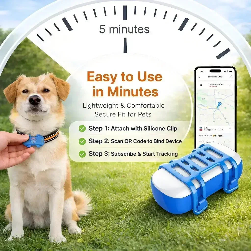 WANWAYTECH GPS Pet Tracker 4G Dogs Cats Real Time Tracking