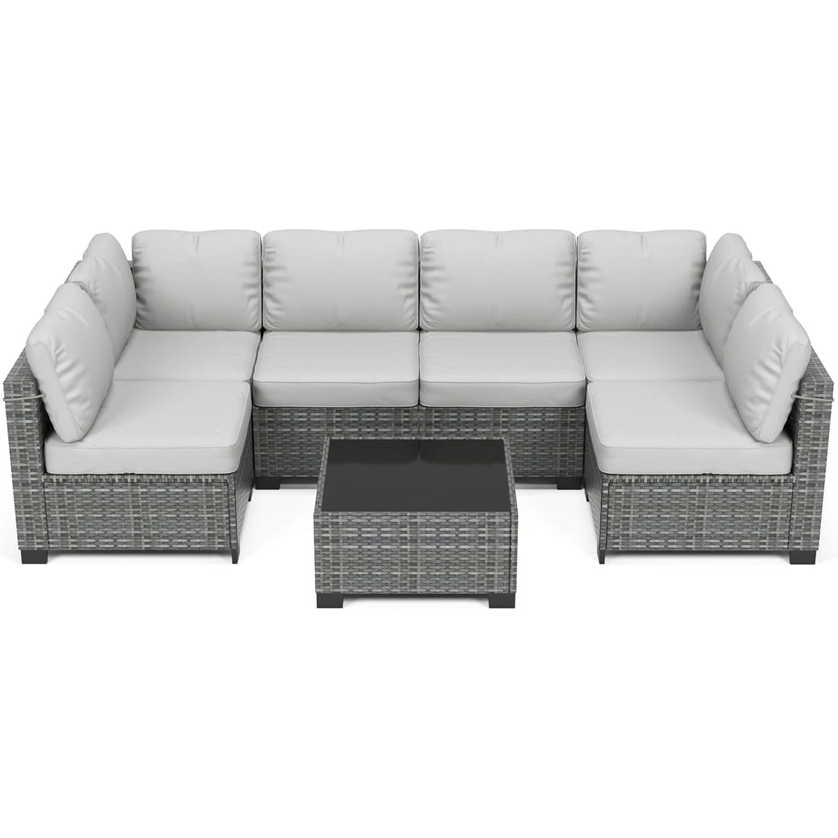 HiMISS Modular Outdoor Rattan Sectional Sofa Set For Garden Patios