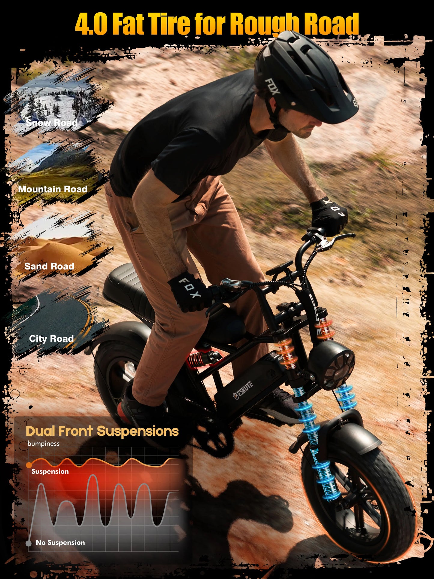 Eskute V100 Electric Dirt Bike With 1500W Peak Power And Dual Suspension