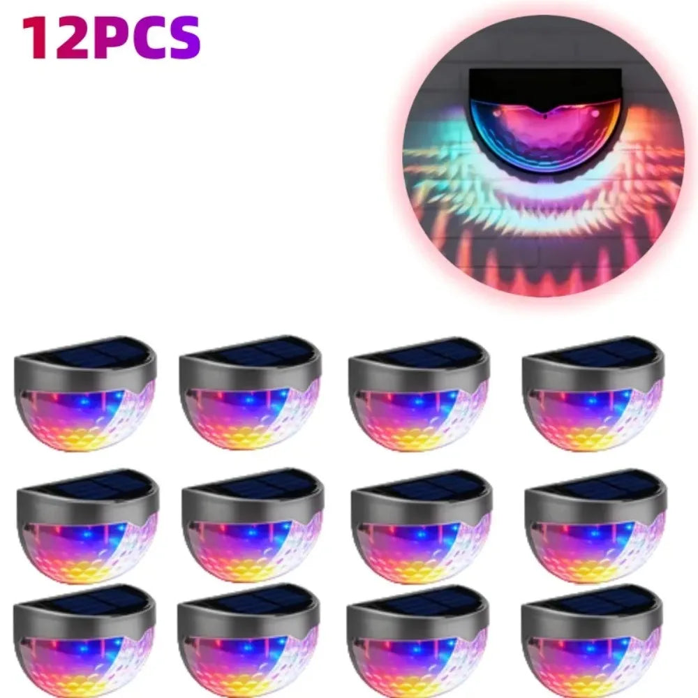 6 Pack Solar Powered RGB Fence And Deck Lights Waterproof