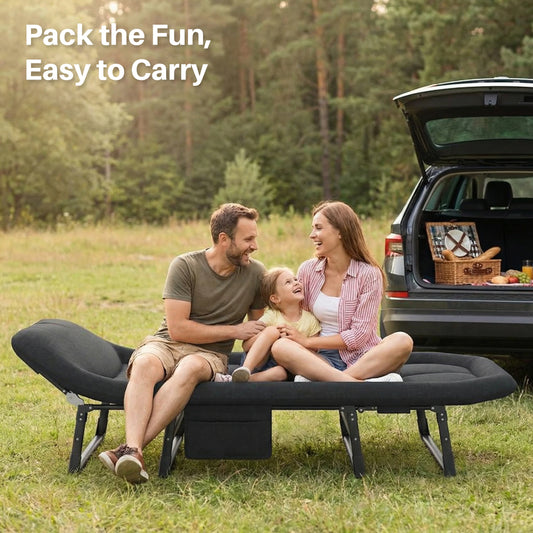 JHK Folding Camping Cot With Mattress, Lightweight 450 Lb Capacity