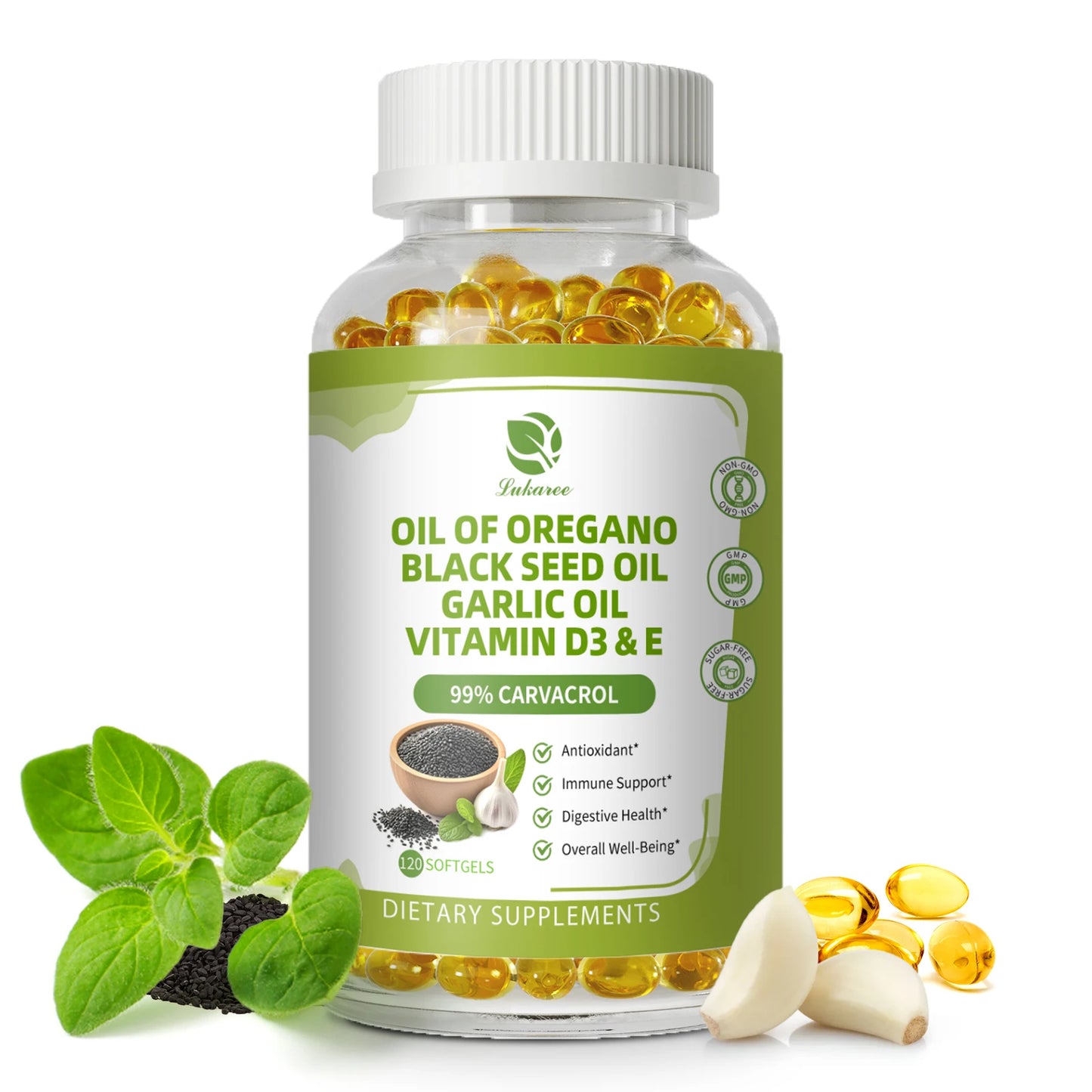 Beworths Oregano Oil Capsules With Black Seed Garlic Oil D3