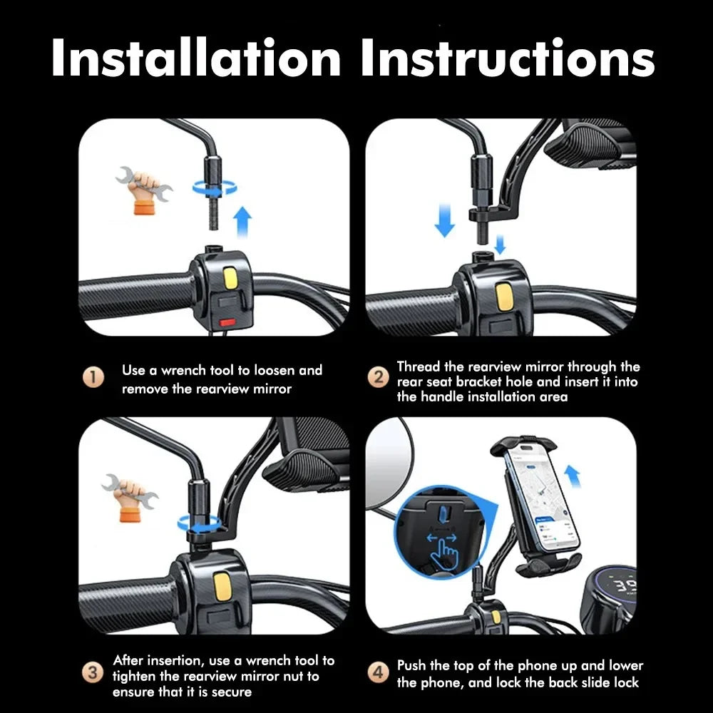 Anti Slip Shockproof Universal Bike Phone Mount For All Smartphones
