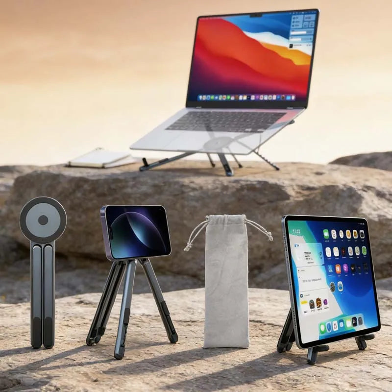 Multifunctional Magnetic Phone Holder Foldable Tripod Desk Stand