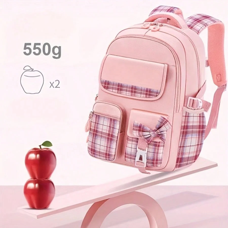 Lightweight Student Backpack With Reflective Strips And Multiple Pockets