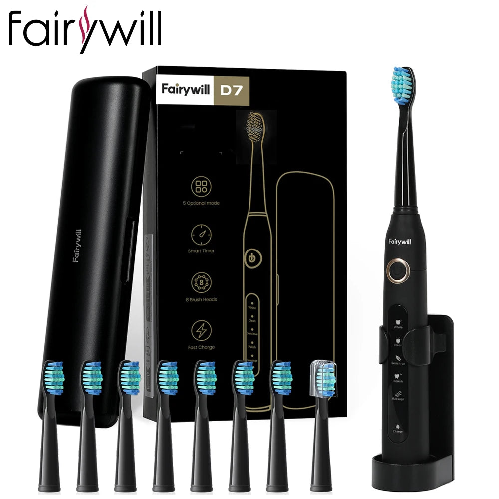 Fairywill FW-D7 Electric Sonic Toothbrush Waterproof Rechargeable