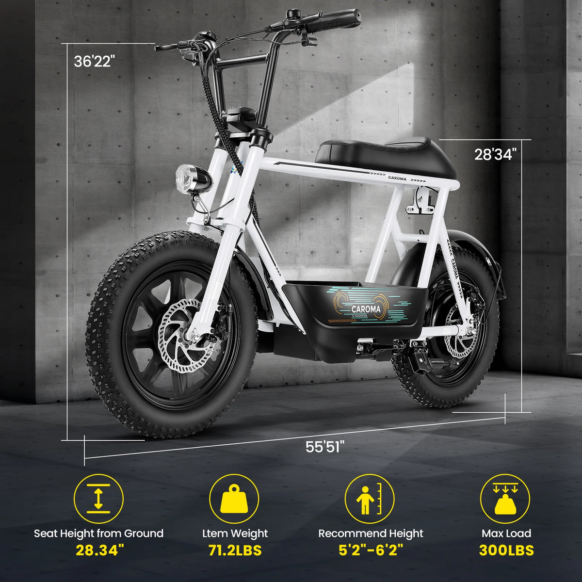 Electric Scooter With Seat, Suspension, Fat Tires And Cargo Basket