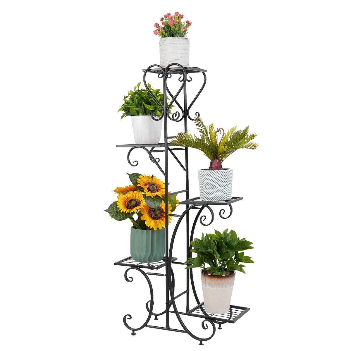 Wisfor Five Tier Metal Plant Stand Rack For Indoor Gardens