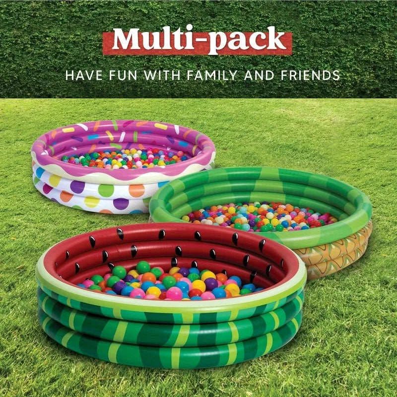 Joyfy 3 Pack Inflatable Kiddie Pools Set With Fun Patterns