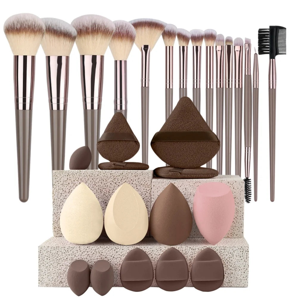 Premium Makeup Brushes Set 3-20 Pcs Synthetic Kabuki Tools