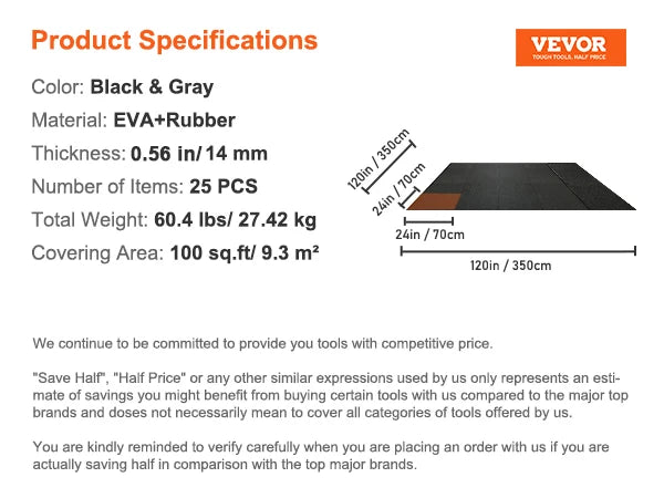 SucceBuy Interlocking Gym Floor Mats EVA Foam Rubber
