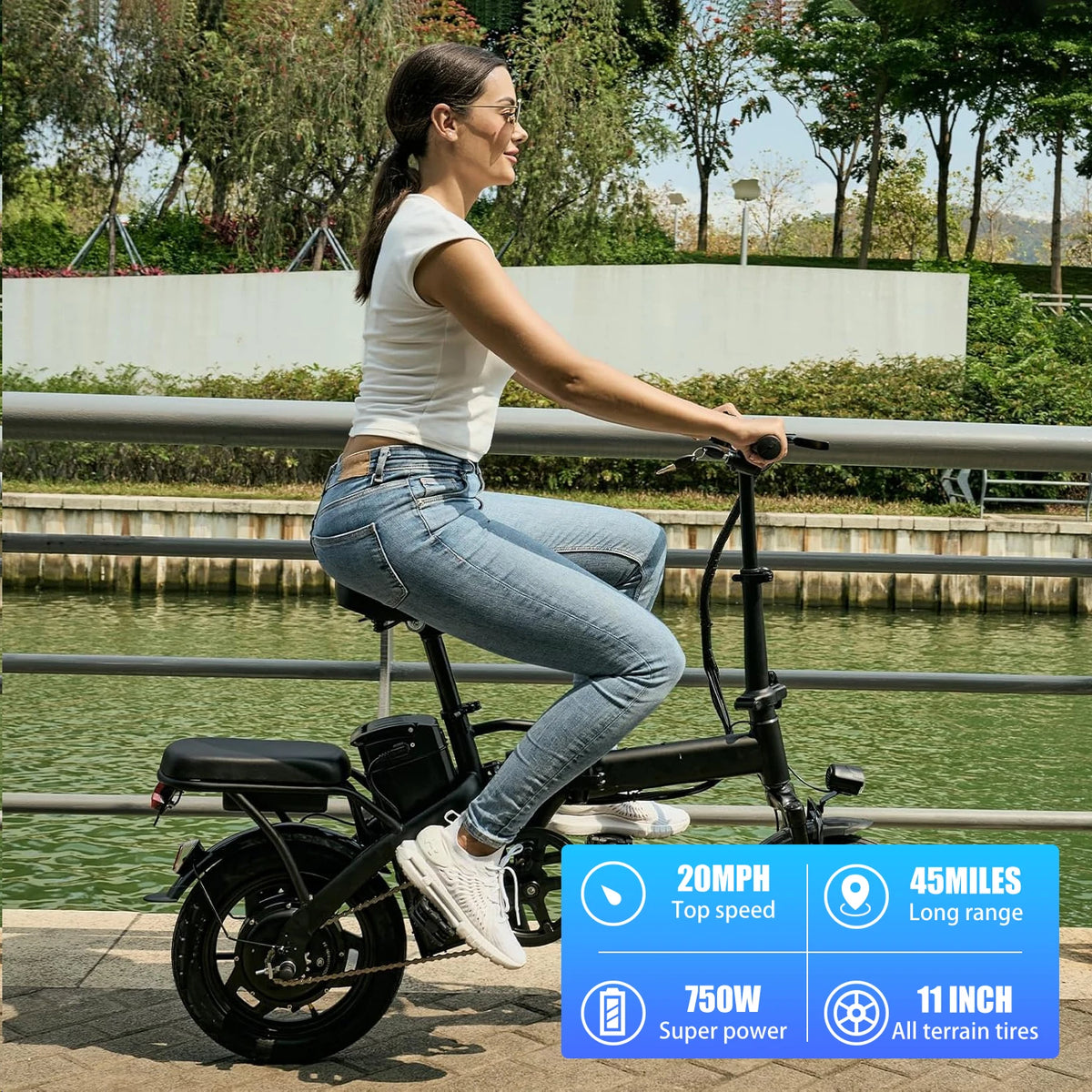 Hezzo T5 Lightweight Folding Electric Bike for Adults 750W Commuter