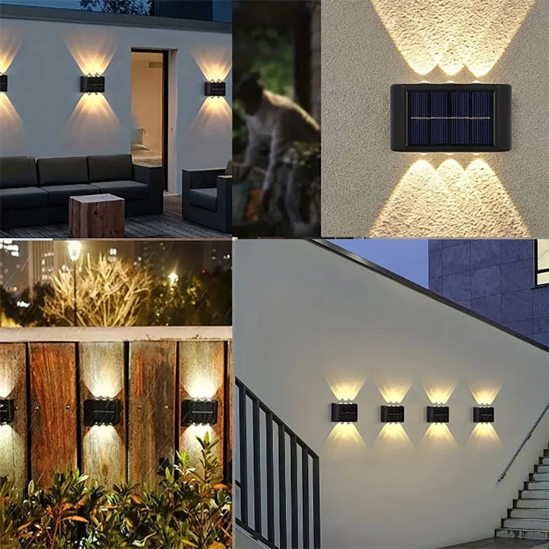 Solar LED Light, Outdoor Waterproof Wall Lamp, Dusk to Dawn Fence Lighting for Garden Courtyard Porch Walkway Camping Decor