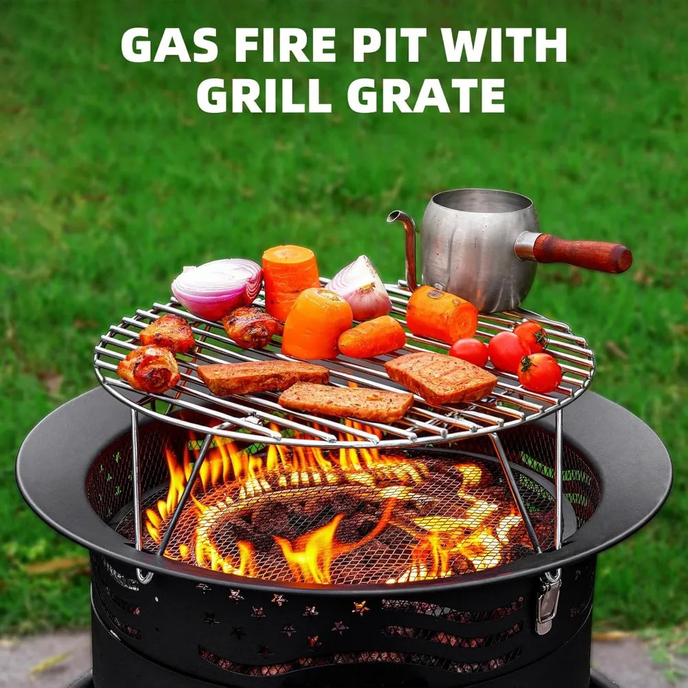 Propane Fire Pit 60K BTU Smokeless Portable Outdoor Camping Grill