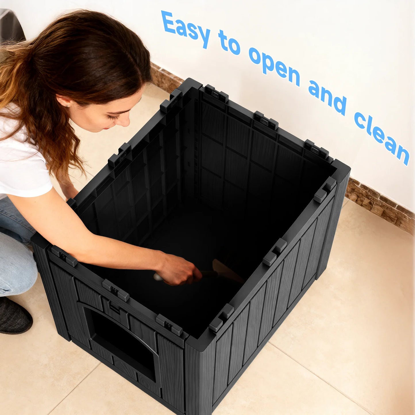 Waterproof Resin Cat House and Pet Kennel End Table