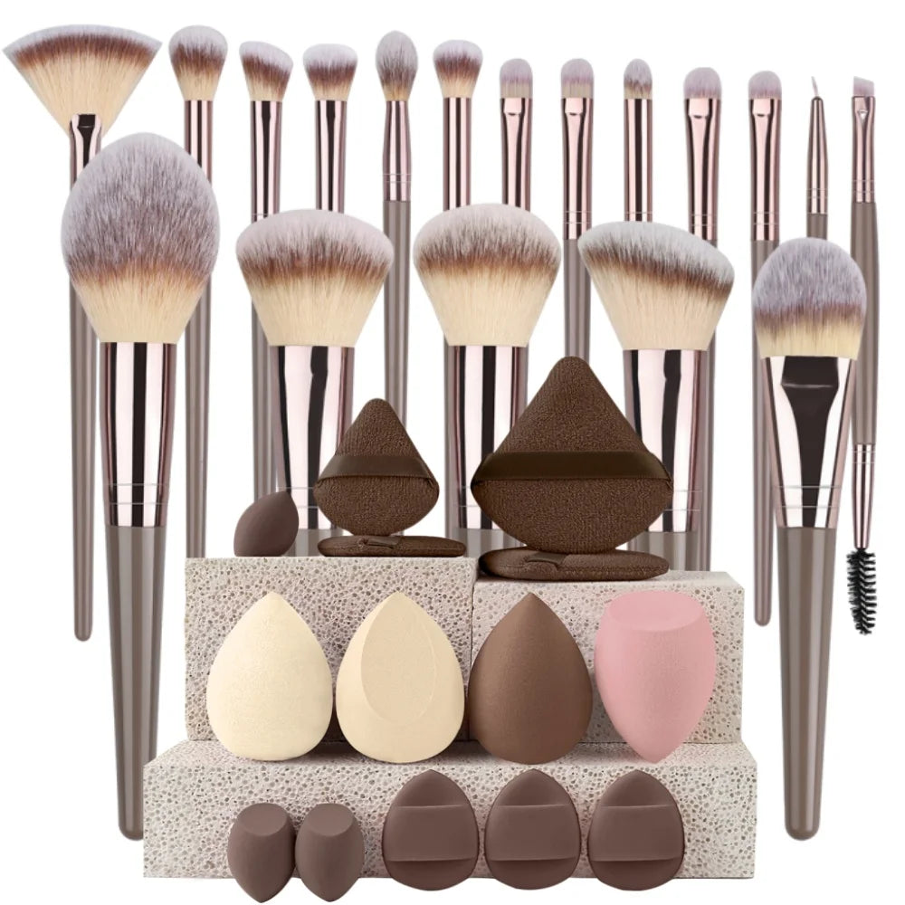 Premium Makeup Brushes Set 3-20 Pcs Synthetic Kabuki Tools