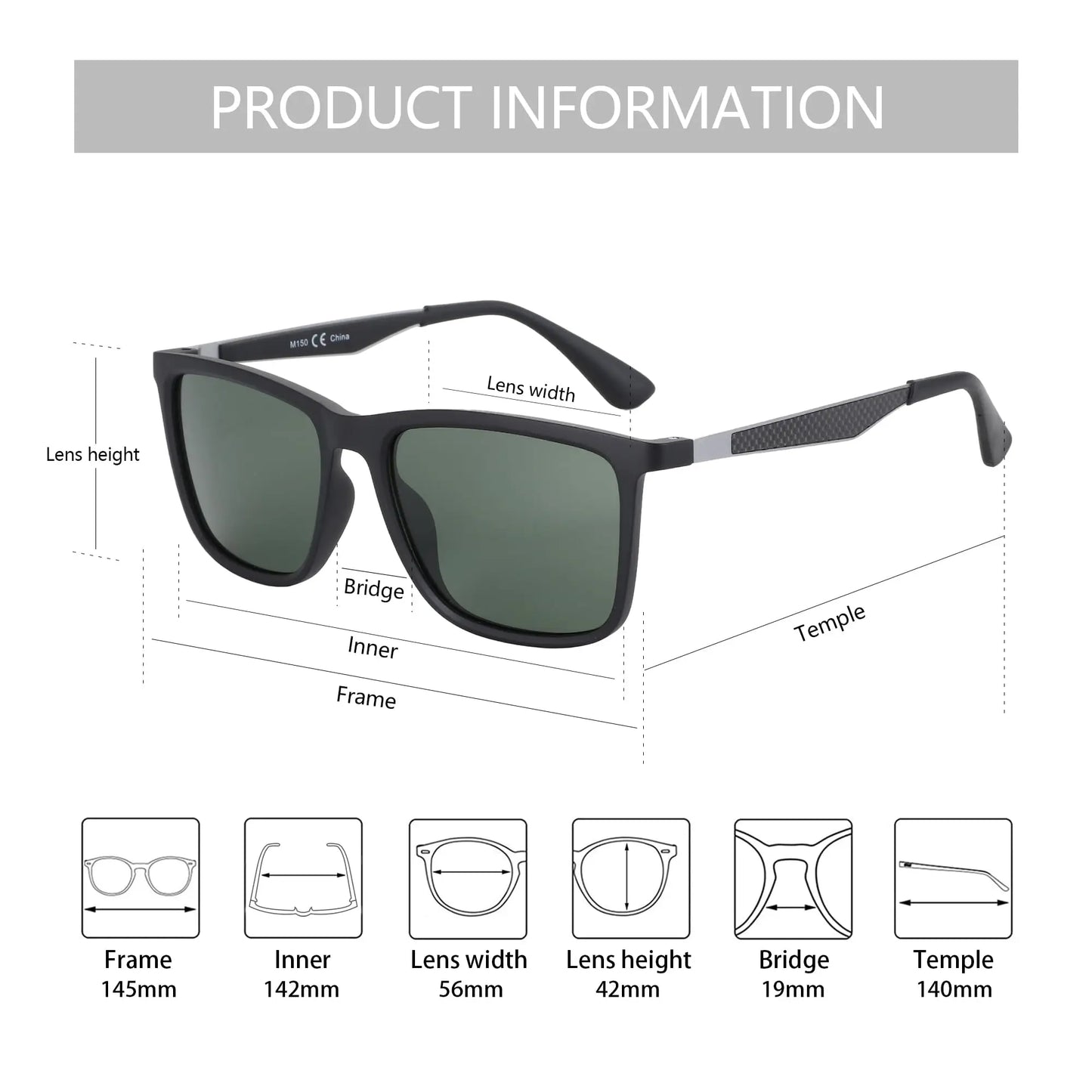 Zenottic Polarized Sunglasses For Men Ultralight Carbon Fiber Frame UV400
