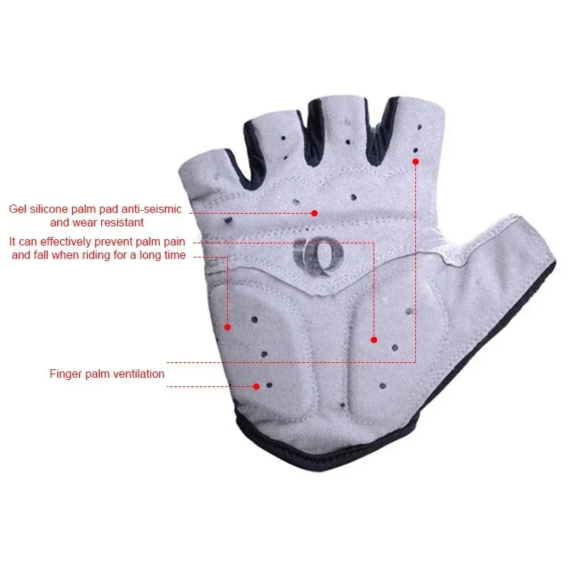 Half Finger Gel Cycling Gloves Anti-Slip Anti-Sweat For MTB