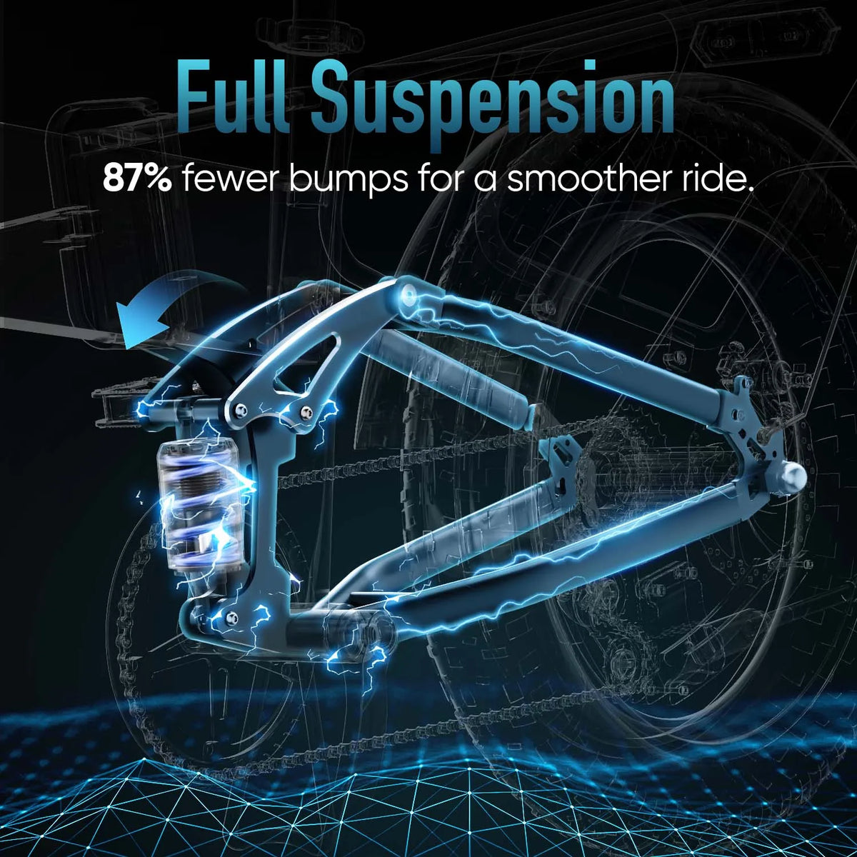 Urlife Foldable Electric Bike With Full Suspension And Fat Tires