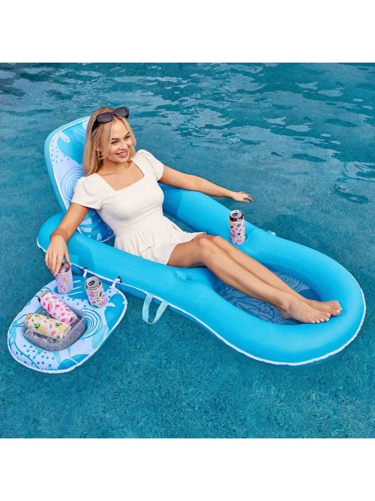 Joyfy Convertible Pool Lounger 2-In-1 With Cup Holders